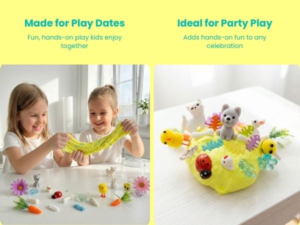 Pet Friends Slime Jar Kit – Grab & Go Sensory Slime with Cute Animal Charms for Kids
