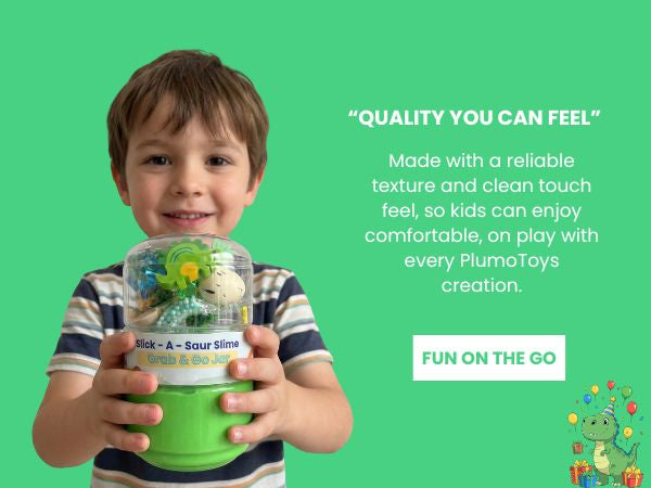 Dino Adventure Slime Jar Kit – Grab & Go Sensory Slime with Dinosaur Charms for Kids