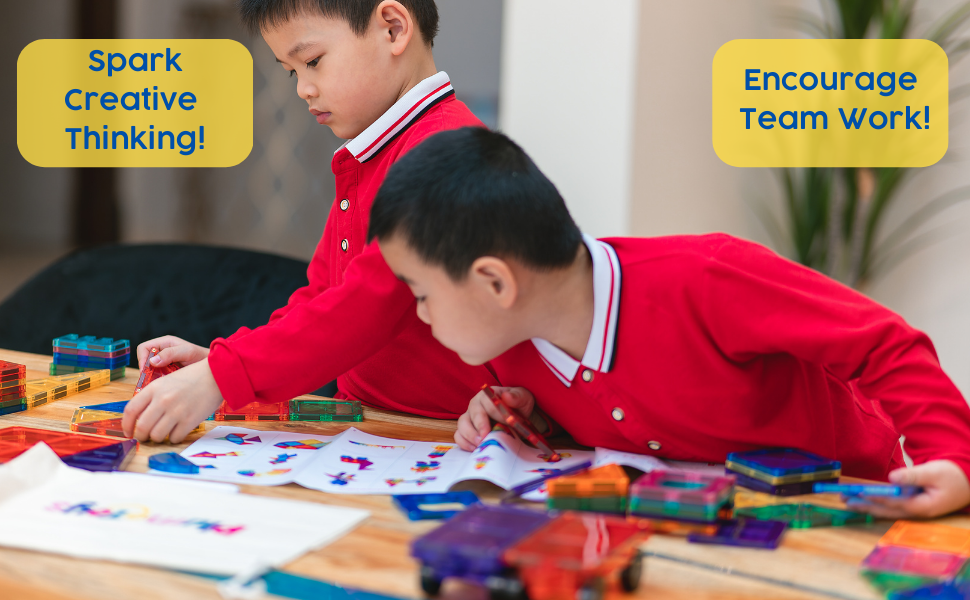 PlumoToys® 120 PCS Magnetic Tiles Building Blocks Set - STEM Learning & Educational Toy for Kids - Durable, Safe & Non-Toxic -toys for Girls Boys ages 3 4 5 6 7 8