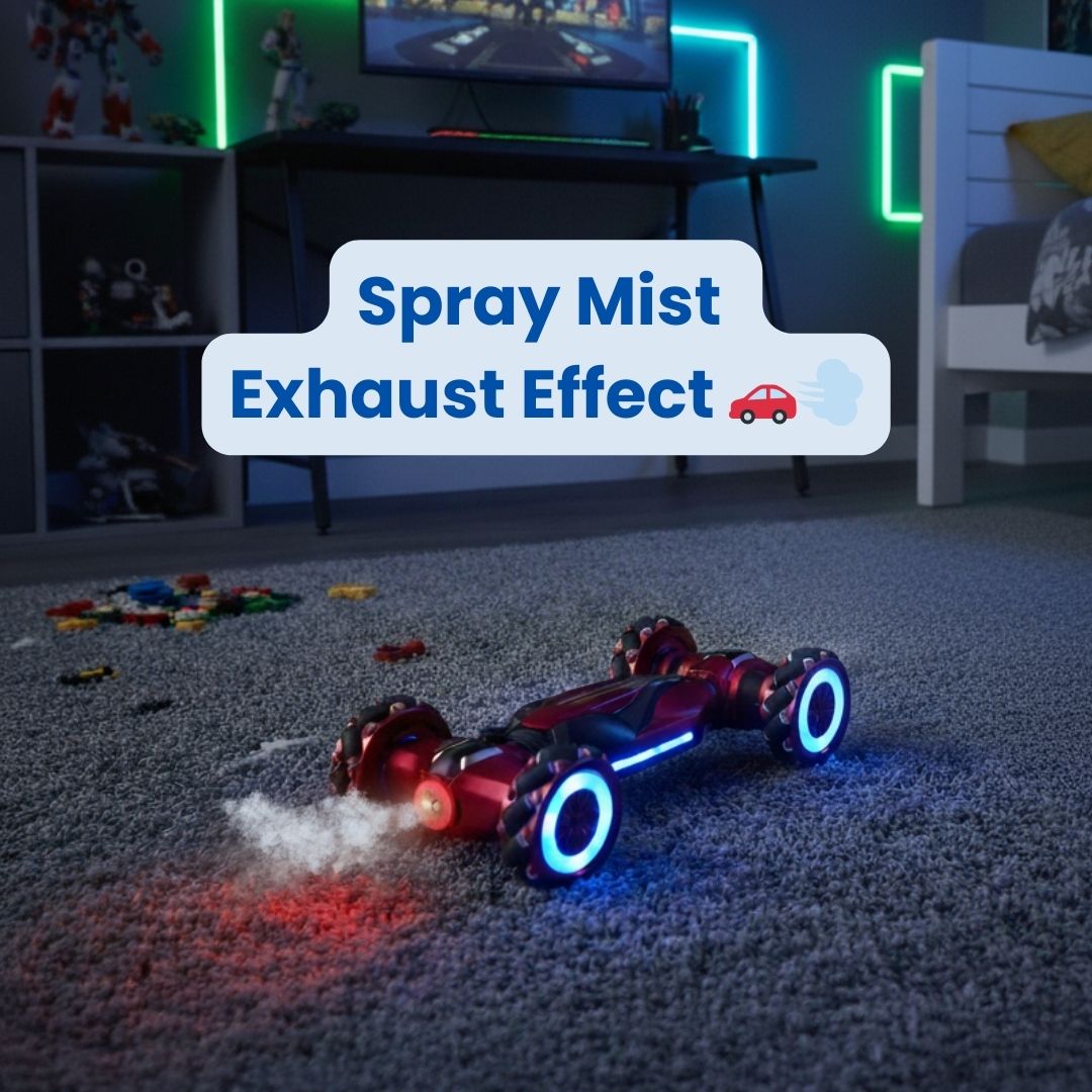 RC Deformation Stunt Car with Light Smoke & Gesture Control – Double-Sided 360° Flips Premium Remote Control Car Toy for Kids