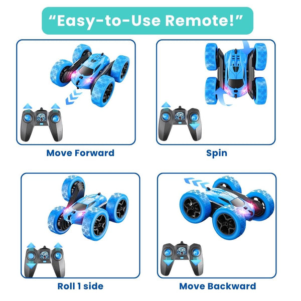 Double Sided RC Stunt Car Toy for Kids – 360° Spinning Drift Vehicle, Remote Control Off-Road Car with Flip Action, All-Terrain Hobby Car for Boys and Girls