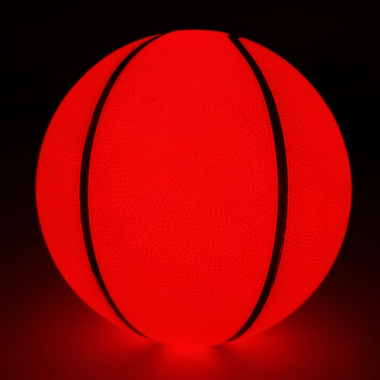 Plumotoys Glow in The Dark Basketball for Teen Boy | Glowing Red Basket Ball, Light Up LED Toy for Night Ball Games | Sports Stuff & Gadgets for Kids Age 8 Years Old and Up