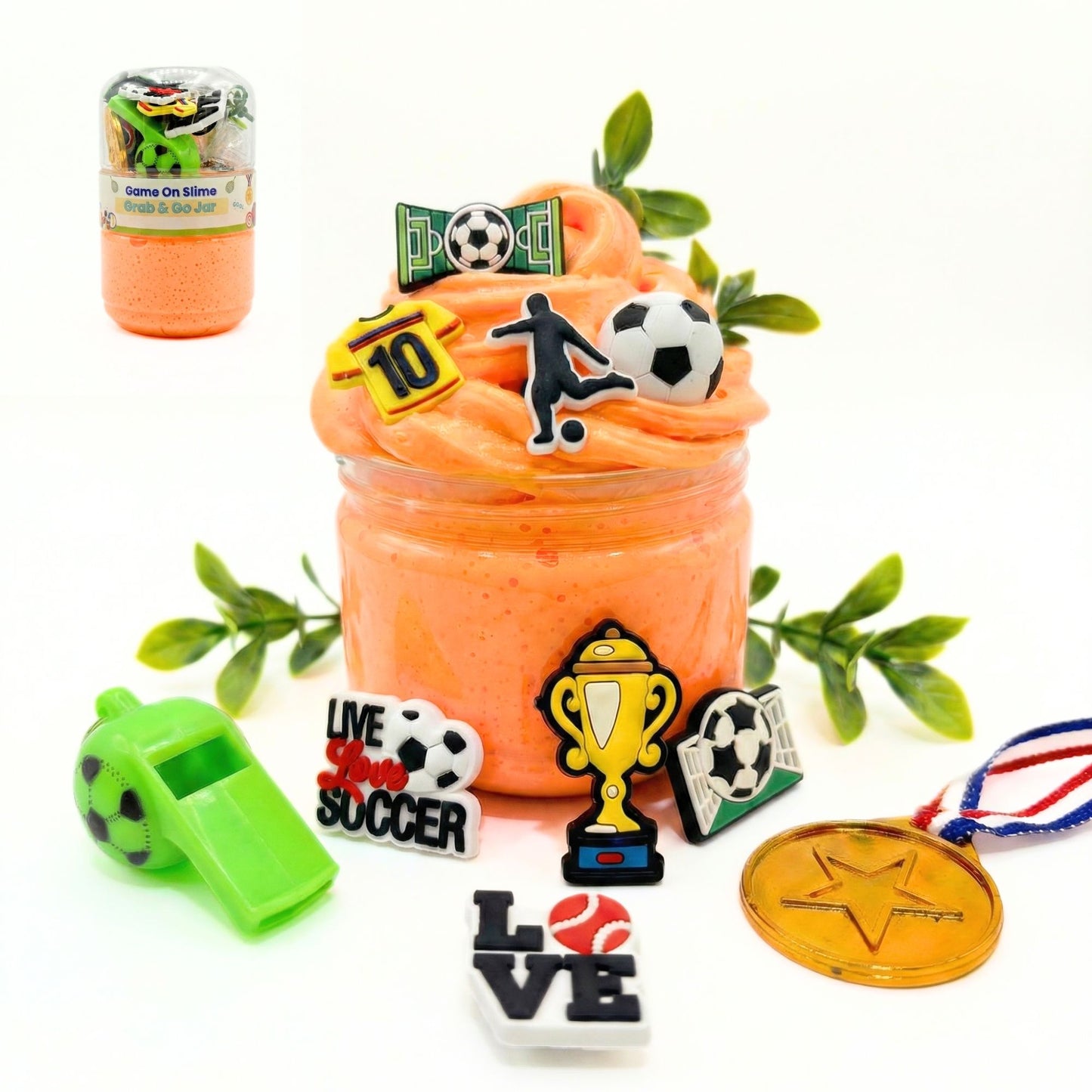 Sports Stars Slime Jar Kit – Grab & Go Sensory Slime with Sports Charms for Kids