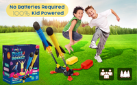 PlumoToys Dual Stomp Rocket Launcher Toy for Kids| Stomp Kids Foam Rockets With 6 Foam Rockets |Shoots Up to 100 Feet|Gift Toys for 3 4 5 6 7 8 9 10 11 Year Old Boys Girls