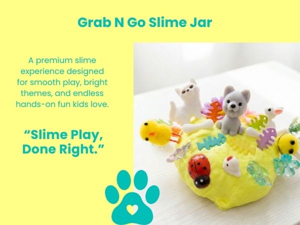 Pet Friends Slime Jar Kit – Grab & Go Sensory Slime with Cute Animal Charms for Kids