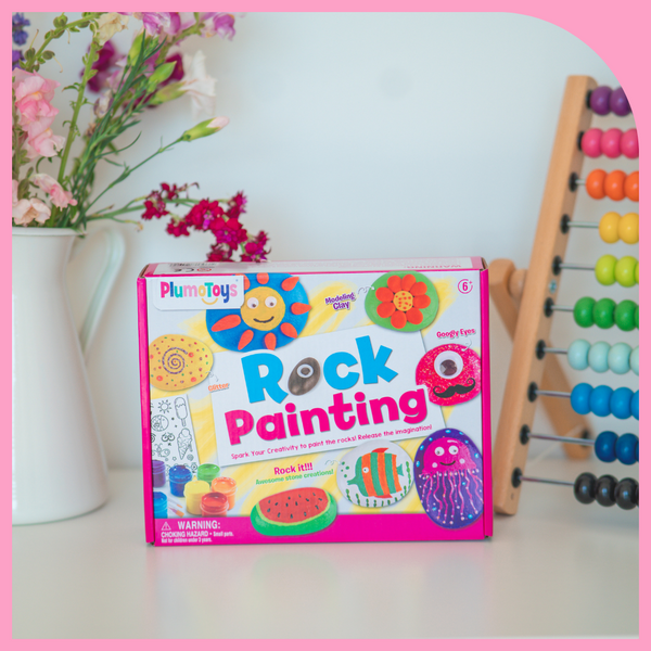 PlumoToys® Rock Painting Kit for Kids - Arts and Crafts for Girls & Boys Ages 6-12 - Craft Kits Art Set Supplies for Painting Rocks - Best Tween Paint Gift, Kids Activities Age 4 5 6 7 8 9 10