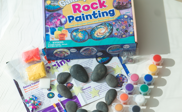 Galaxy Version | Arts & Crafts Kit for Girls & Boys Galaxy Rock Painting Kit for kids | Spark Creativity and Imagination Gift for Kids Ages 5, 6, 7, 8, 9 +
