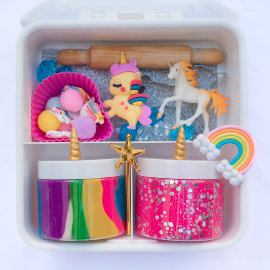 Unicorn Sensory Dough Kit for Kids – 2 Colorful Dough Jars with Charms, Tools – Sensory Toy, Arts and Crafts, Screen-Free Indoor Activity for Girls and Boys, Ages 3+ (Unicorn Theme)