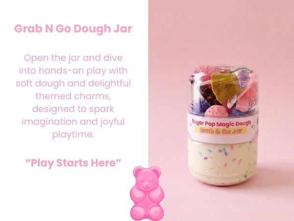 Candy Shop Sensory Dough Jar Kit for Kids - Pretend Play Activity with Sweet Treat Charms & Sprinkles - Travel Toy & Party Favor (Candy Shop)