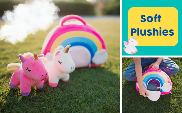 PlumoToys Unicorn Soft Toy Rainbow bag with 5 Unicorn Babies 40 Cm Bag toys for girls kids ages 3,4,5,6,7,8,9 Kids Gifts toys