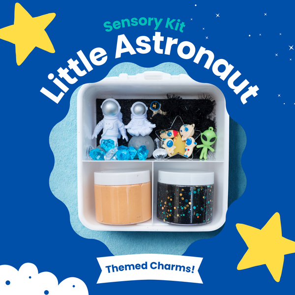 Space Sensory Dough Kit for Kids – 2 Galactic Dough Jars with Space Charms, Tools – Sensory Toy, Arts and Crafts, Indoor Activity for Girls and Boys Ages 3+(Space Theme)