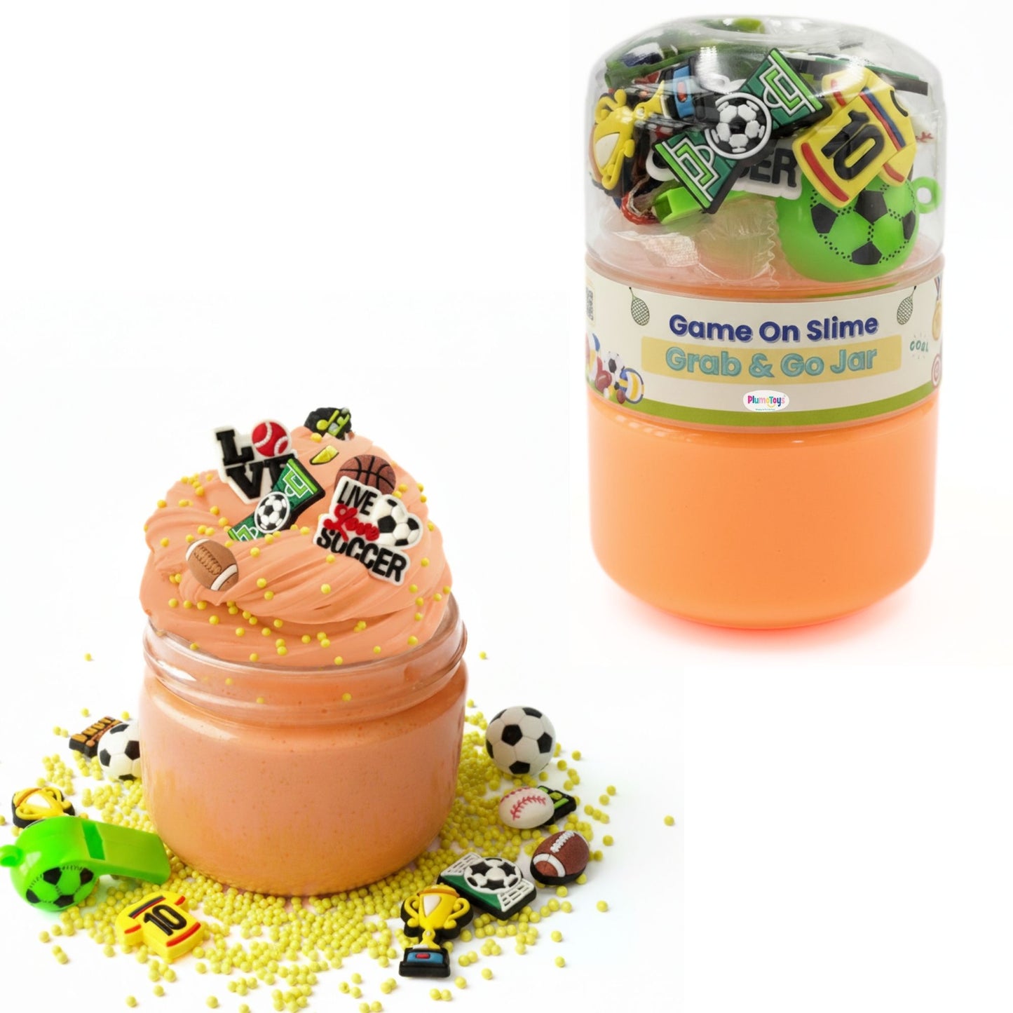 Sports Stars Slime Jar Kit – Grab & Go Sensory Slime with Sports Charms for Kids