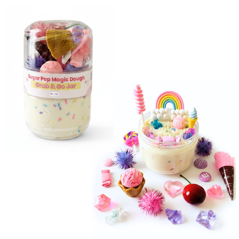 Candy Shop Sensory Dough Jar Kit for Kids - Pretend Play Activity with Sweet Treat Charms & Sprinkles - Travel Toy & Party Favor (Candy Shop)