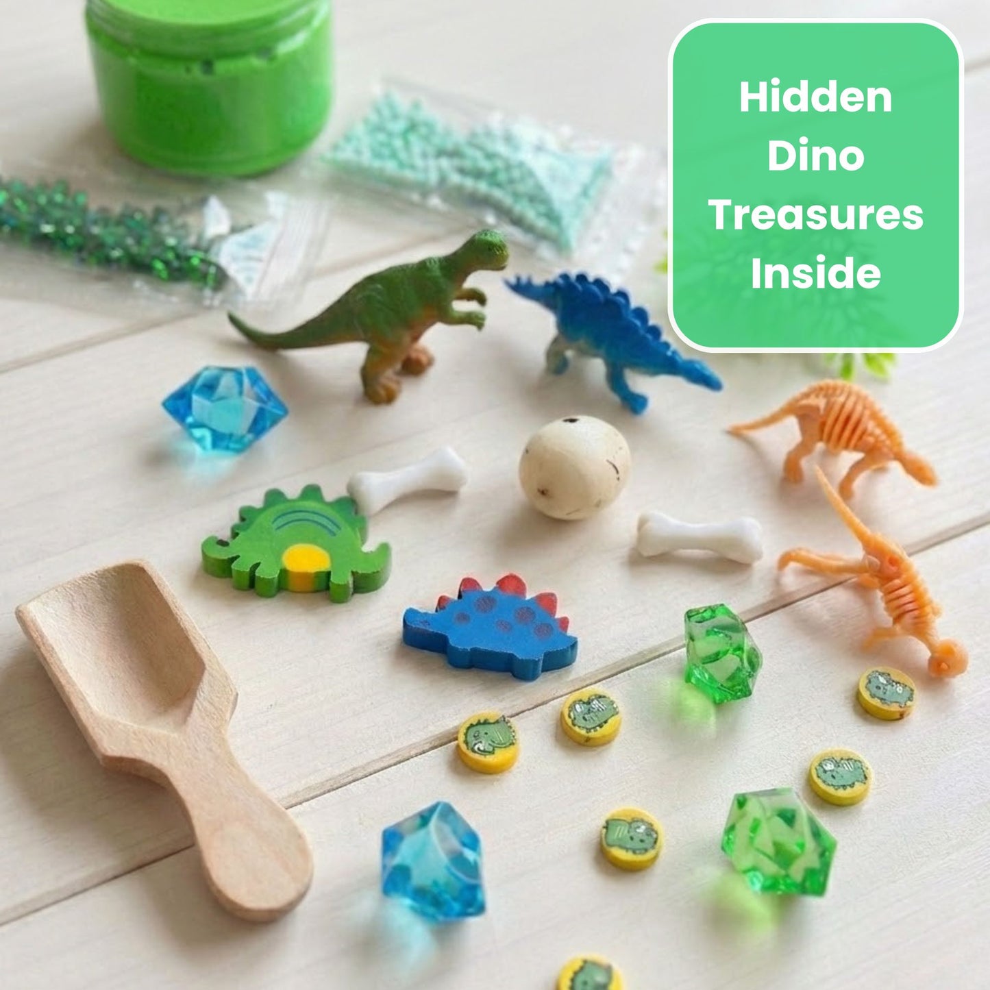 Dino Adventure Slime Jar Kit – Grab & Go Sensory Slime with Dinosaur Charms for Kids
