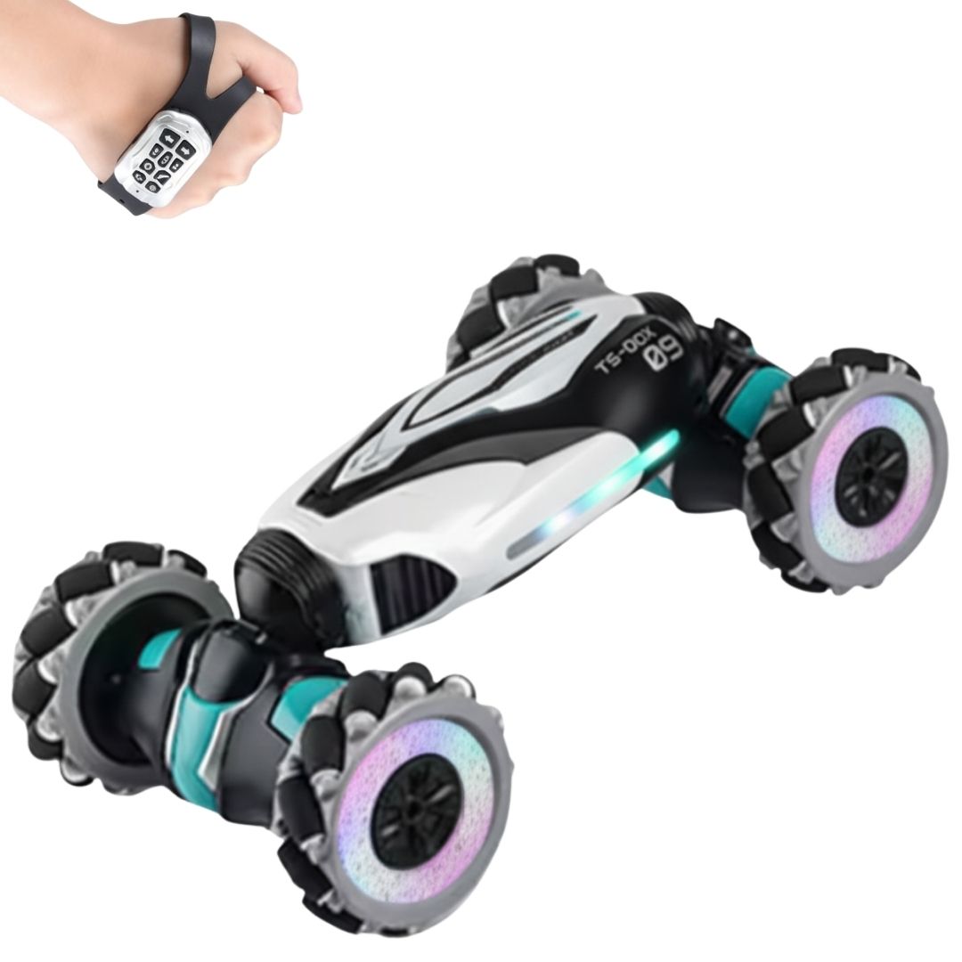 RC Deformation Stunt Car with Light Smoke & Gesture Control – Double-Sided 360° Flips Premium Remote Control Car Toy for Kids