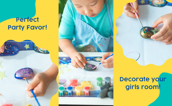 Galaxy Version | Arts & Crafts Kit for Girls & Boys Galaxy Rock Painting Kit for kids | Spark Creativity and Imagination Gift for Kids Ages 5, 6, 7, 8, 9 +