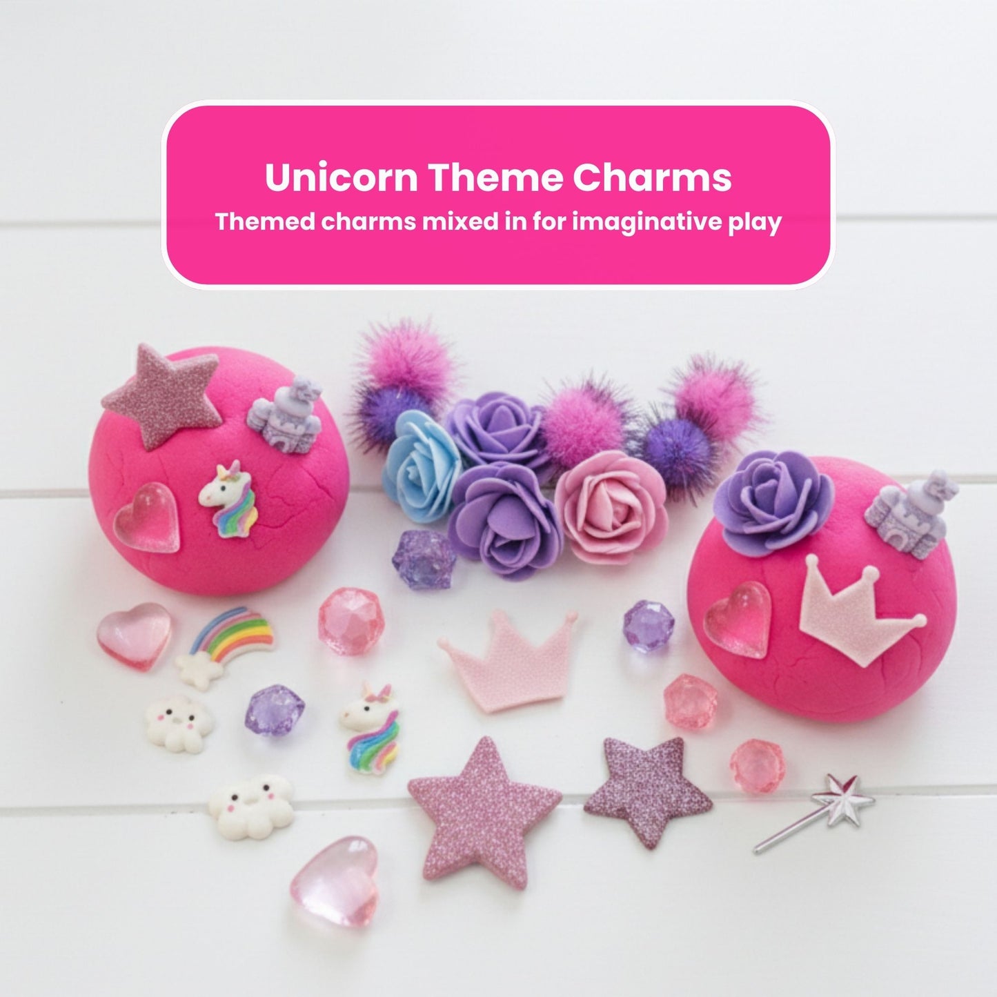 Unicorn Sensory Dough Jar Kit for Kids - Magical Activity with Mythical Charms & Sparkles - Travel Toy & Party Favor (Unicorn Sprinkle)