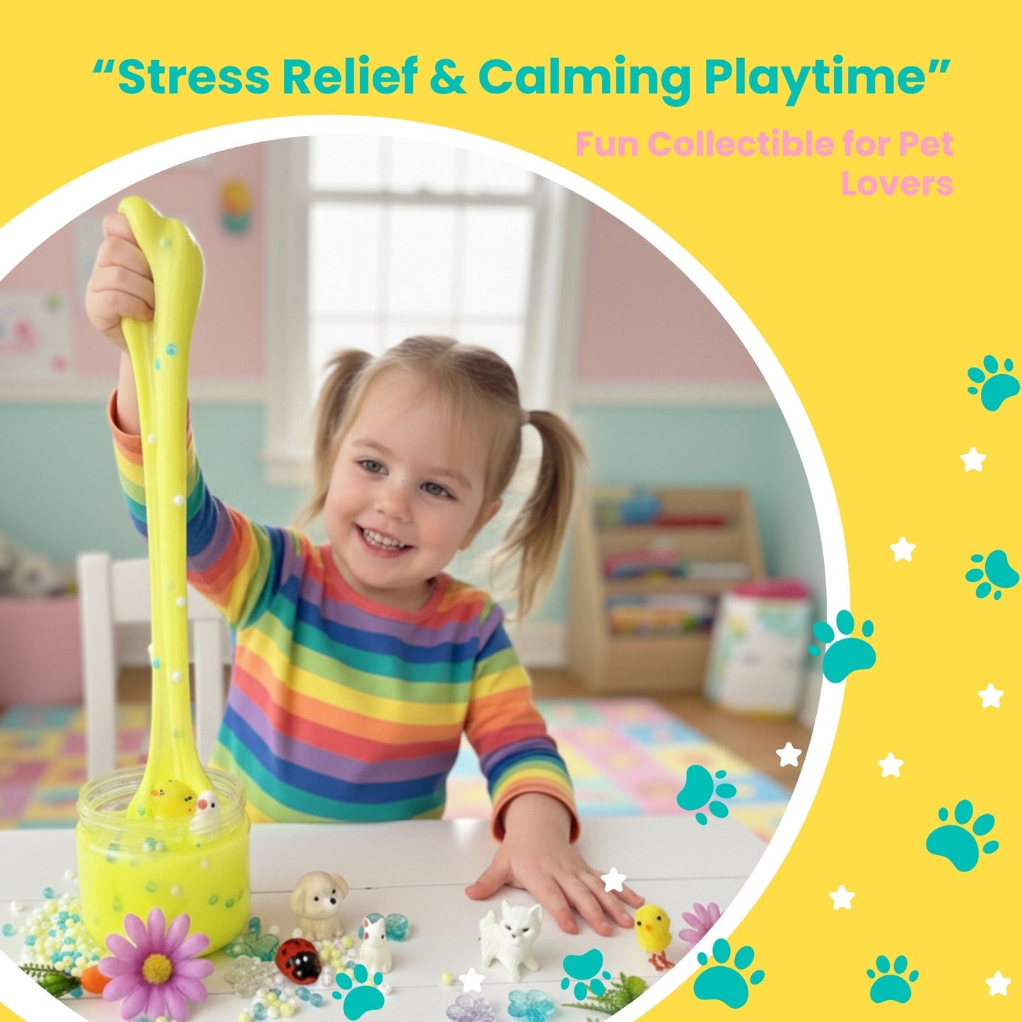 Pet Friends Slime Jar Kit – Grab & Go Sensory Slime with Cute Animal Charms for Kids