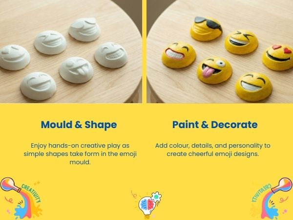 Smiley Mould and Pour Painting Kit for Kids Smiley Plaster Casting Set - Suitable for Children from 4 Years and Up toy best gift for boys girl ages  4 5 6 7 8 9 10