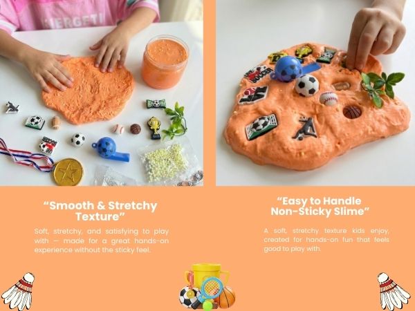 Sports Stars Slime Jar Kit – Grab & Go Sensory Slime with Sports Charms for Kids