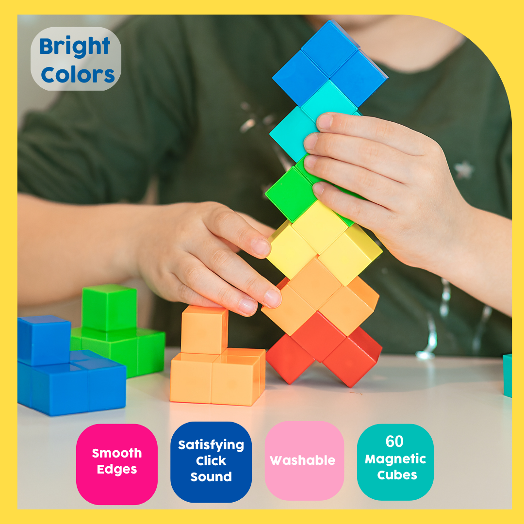 Magnetic top building cubes