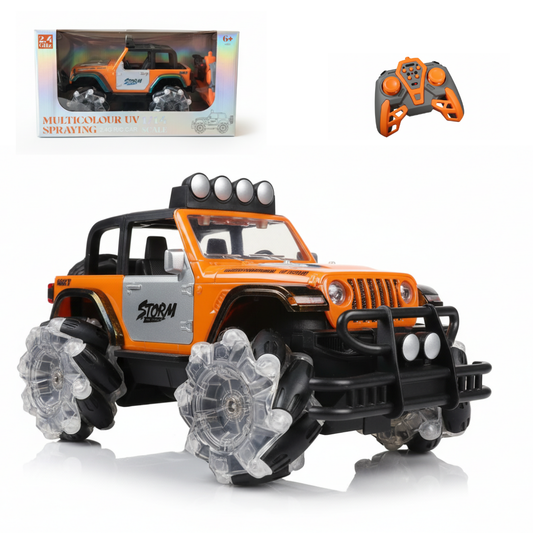 RC Stunt Drift Truck with LED Light-Up Wheels – 360° Rotation All-Terrain Remote Control Crawler Off-Road Vehicle Toy for Kids