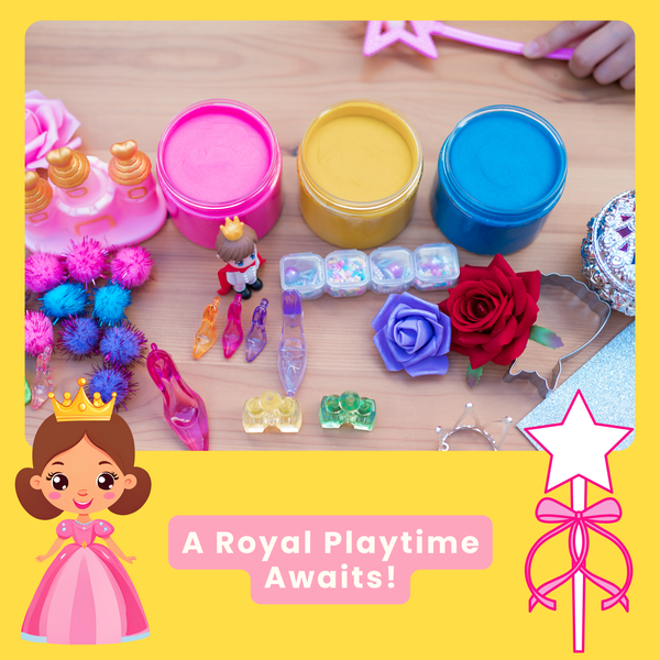 Princess Sensory Dough Kit – 3 Soft Dough Jars with Royal Charms & Tools – Creative Toys for Kids Ages 3-6, Screen-Free Indoor Activity for Girls and Boys