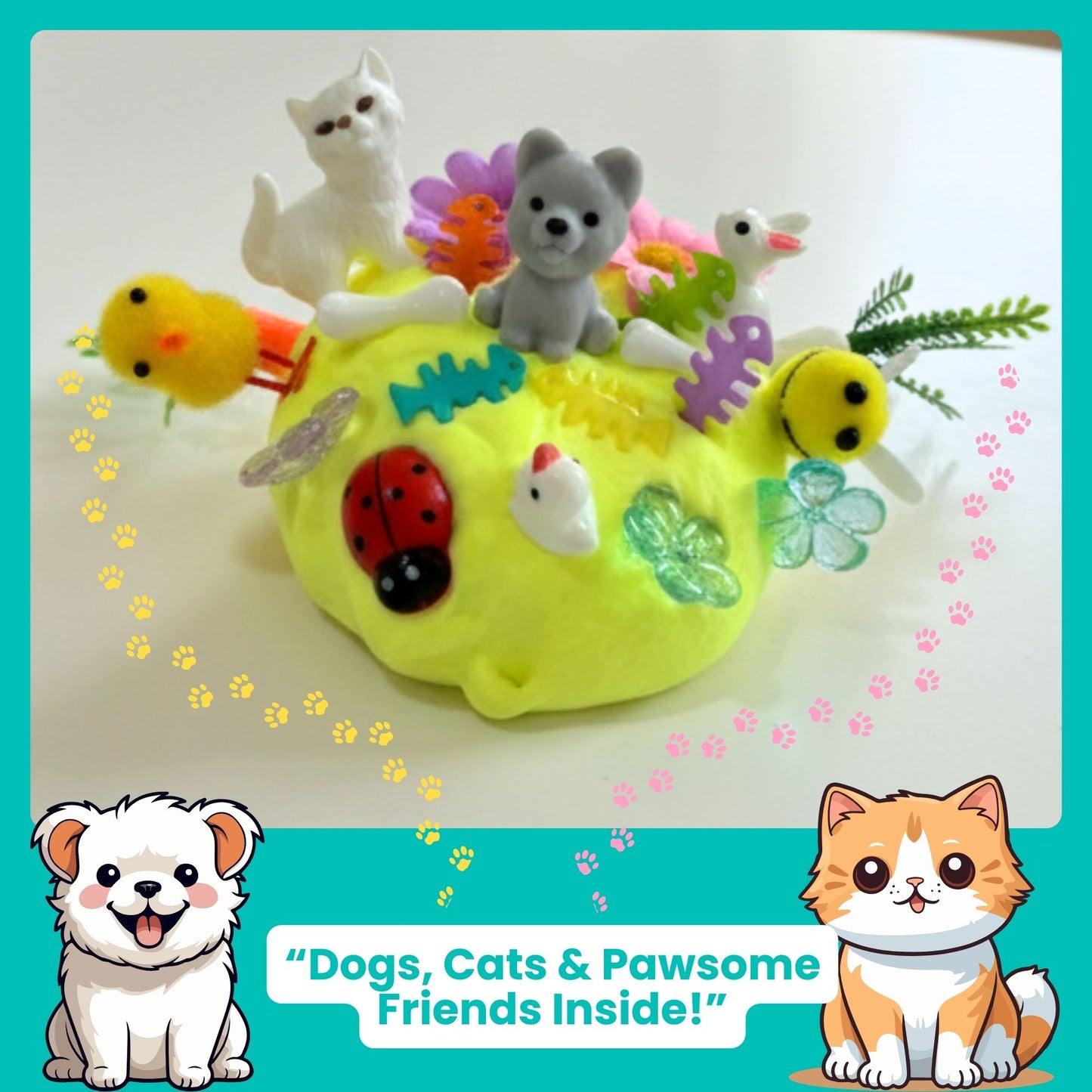 Pet Friends Slime Jar Kit – Grab & Go Sensory Slime with Cute Animal Charms for Kids