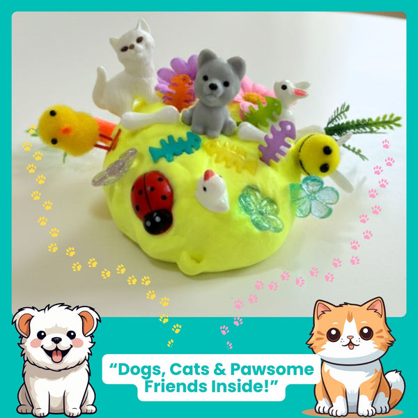 Pet Friends Slime Jar Kit – Grab & Go Sensory Slime with Cute Animal Charms for Kids