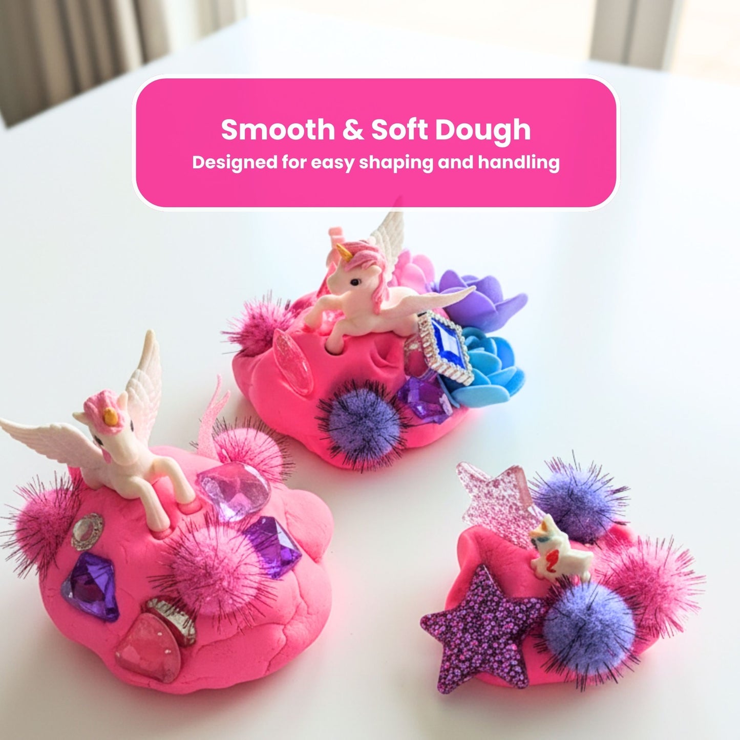 Unicorn Sensory Dough Jar Kit for Kids - Magical Activity with Mythical Charms & Sparkles - Travel Toy & Party Favor (Unicorn Sprinkle)