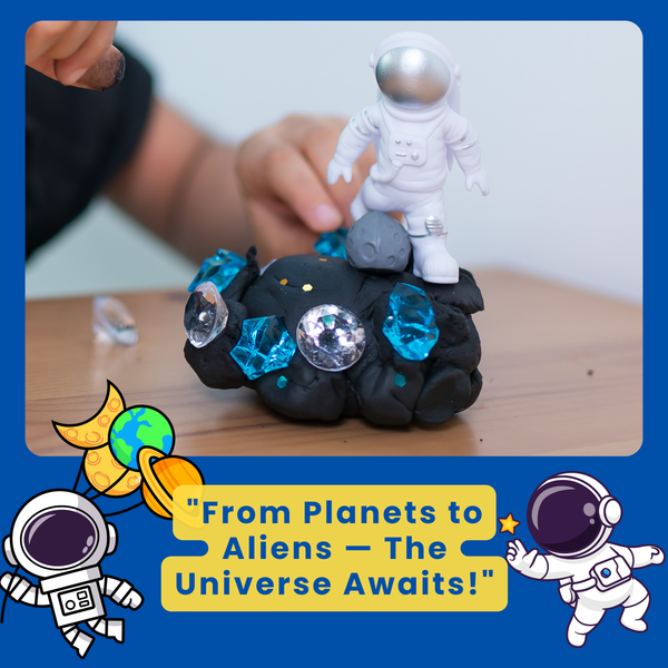 Space Sensory Dough Kit for Kids – 2 Galactic Dough Jars with Space Charms, Tools – Sensory Toy, Arts and Crafts, Indoor Activity for Girls and Boys Ages 3+(Space Theme)