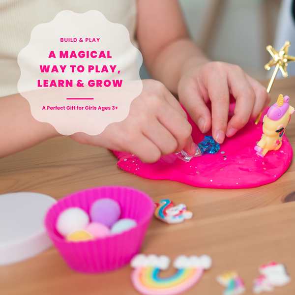 Unicorn Sensory Dough Kit for Kids – 2 Colorful Dough Jars with Charms, Tools – Sensory Toy, Arts and Crafts, Screen-Free Indoor Activity for Girls and Boys, Ages 3+ (Unicorn Theme)