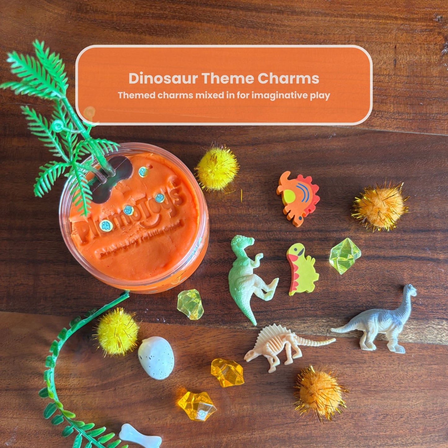 Prehistoric Sensory Dough Jar Kit for Kids - Travel Activity with Ancient Creature Figures & Charms - Fun Party Favor (DinoDough)
