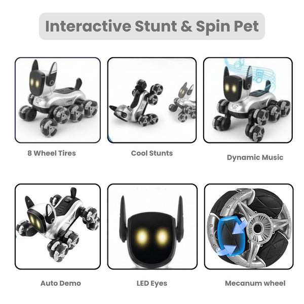 8-Wheel RC Robot Dog Car – Cartoon Style Remote Control Off-Road Vehicle Toy for Kids – All-Terrain, Durable Plastic Build, Fun Gift for Boys & Girls