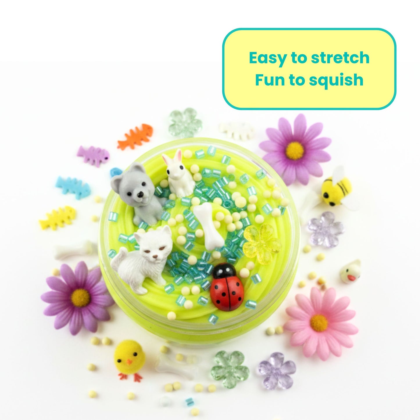 Pet Friends Slime Jar Kit – Grab & Go Sensory Slime with Cute Animal Charms for Kids