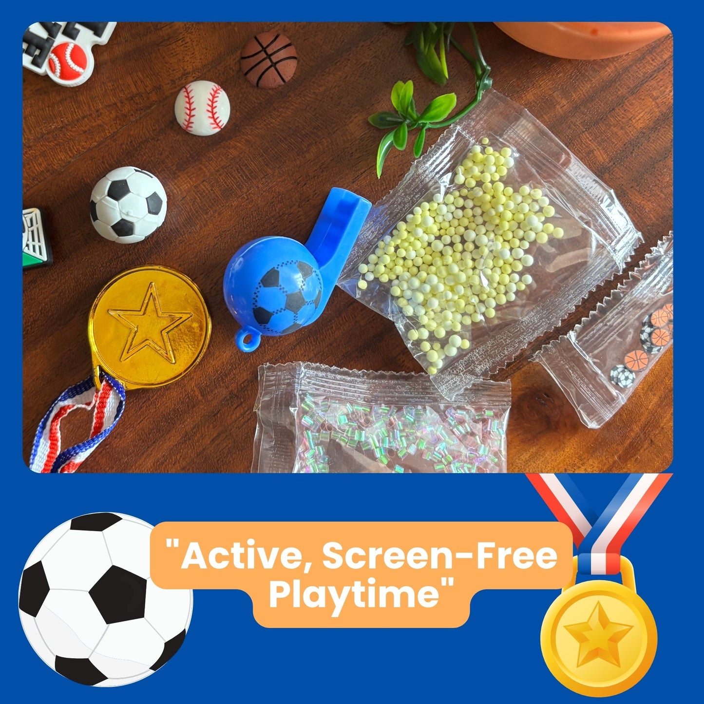 Sports Stars Slime Jar Kit – Grab & Go Sensory Slime with Sports Charms for Kids