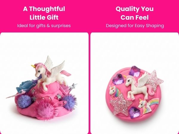 Unicorn Sensory Dough Jar Kit for Kids - Magical Activity with Mythical Charms & Sparkles - Travel Toy & Party Favor (Unicorn Sprinkle)