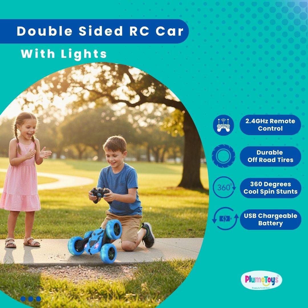 Double Sided RC Stunt Car Toy for Kids – 360° Spinning Drift Vehicle, Remote Control Off-Road Car with Flip Action, All-Terrain Hobby Car for Boys and Girls