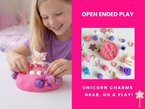 Unicorn Sensory Dough Jar Kit for Kids - Magical Activity with Mythical Charms & Sparkles - Travel Toy & Party Favor (Unicorn Sprinkle)