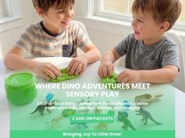 Dino Adventure Slime Jar Kit – Grab & Go Sensory Slime with Dinosaur Charms for Kids