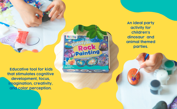 Galaxy Version | Arts & Crafts Kit for Girls & Boys Galaxy Rock Painting Kit for kids | Spark Creativity and Imagination Gift for Kids Ages 5, 6, 7, 8, 9 +
