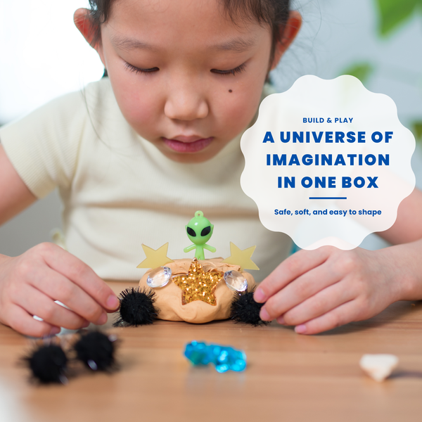 Space Sensory Dough Kit for Kids – 2 Galactic Dough Jars with Space Charms, Tools – Sensory Toy, Arts and Crafts, Indoor Activity for Girls and Boys Ages 3+(Space Theme)