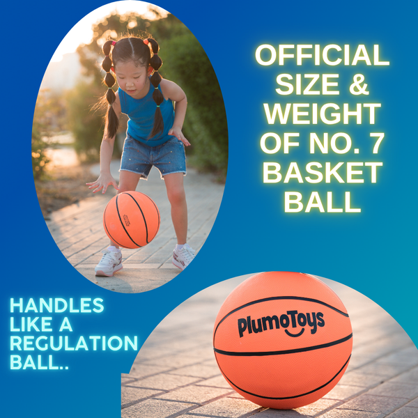 Plumotoys Glow in The Dark Basketball for Teen Boy | Glowing Red Basket Ball, Light Up LED Toy for Night Ball Games | Sports Stuff & Gadgets for Kids Age 8 Years Old and Up