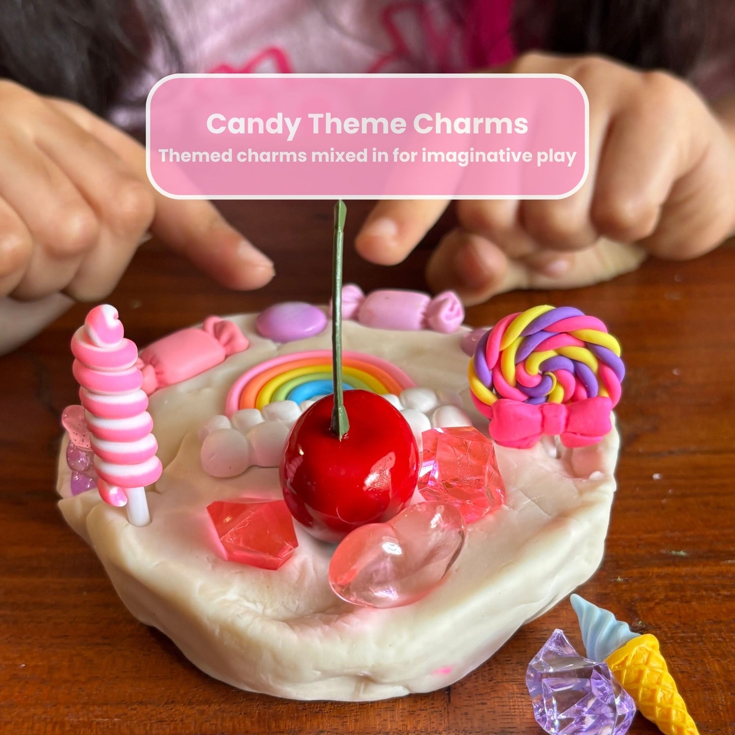 Candy Shop Sensory Dough Jar Kit for Kids - Pretend Play Activity with Sweet Treat Charms & Sprinkles - Travel Toy & Party Favor (Candy Shop)