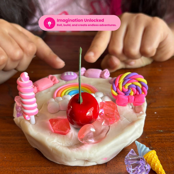 Candy Shop Sensory Dough Jar Kit for Kids - Pretend Play Activity with Sweet Treat Charms & Sprinkles - Travel Toy & Party Favor (Candy Shop)