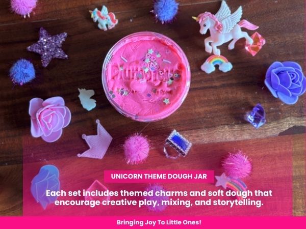 Unicorn Sensory Dough Jar Kit for Kids - Magical Activity with Mythical Charms & Sparkles - Travel Toy & Party Favor (Unicorn Sprinkle)