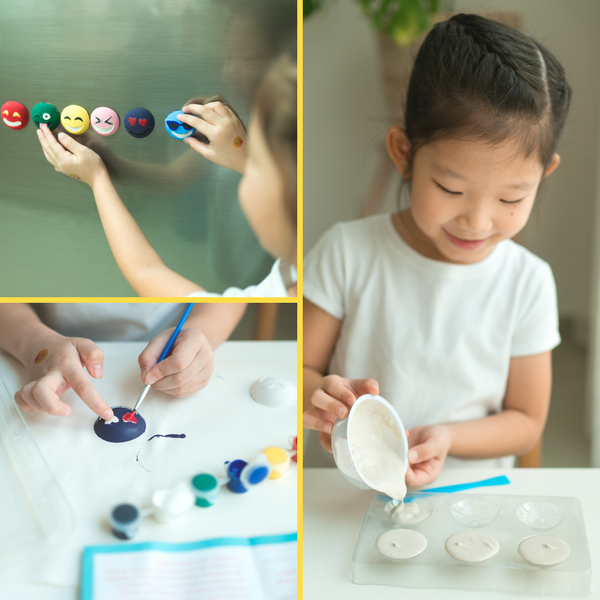 Smiley Mould and Pour Painting Kit for Kids Smiley Plaster Casting Set - Suitable for Children from 4 Years and Up toy best gift for boys girl ages  4 5 6 7 8 9 10
