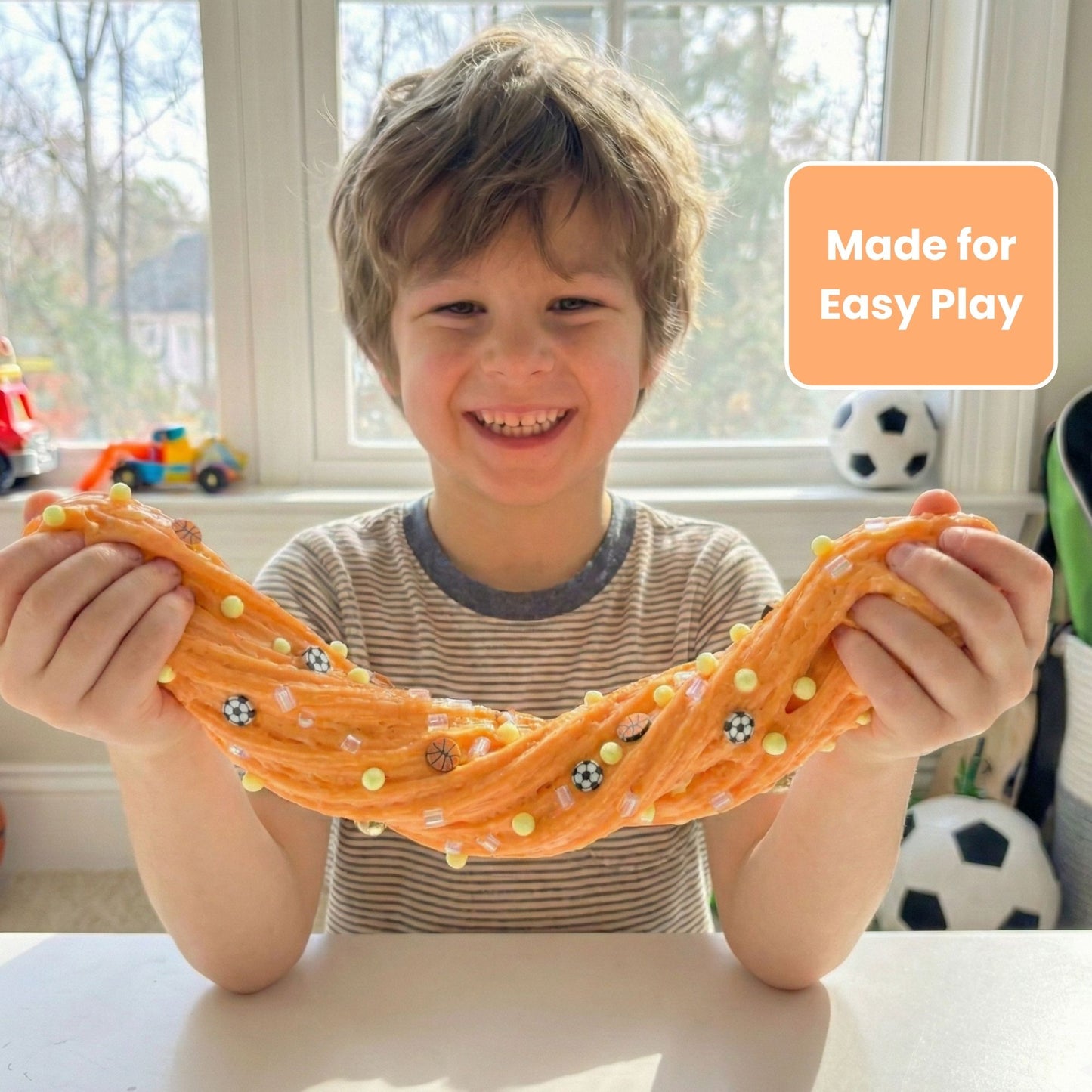 Sports Stars Slime Jar Kit – Grab & Go Sensory Slime with Sports Charms for Kids