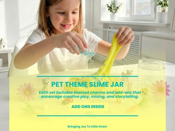 Pet Friends Slime Jar Kit – Grab & Go Sensory Slime with Cute Animal Charms for Kids