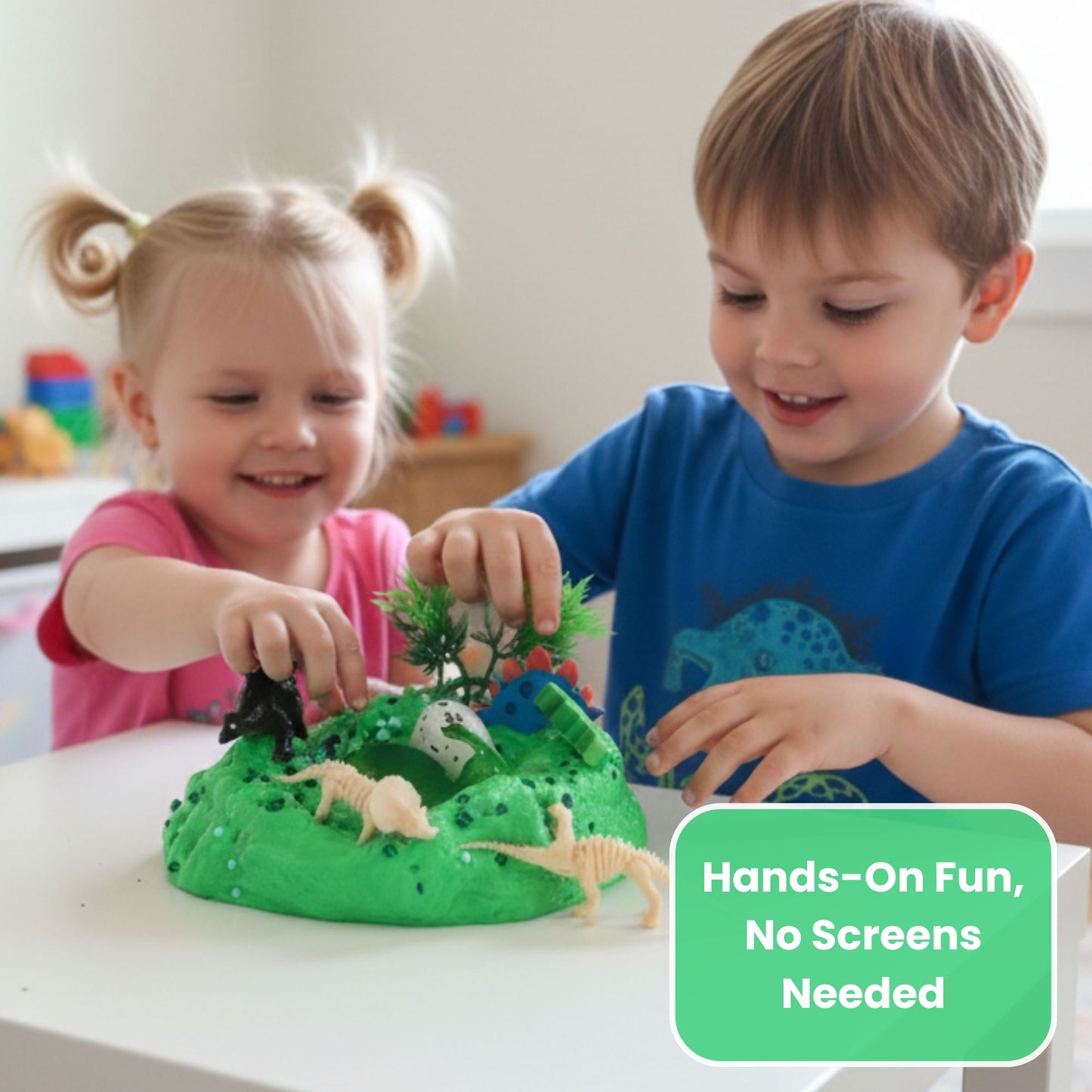 Dino Adventure Slime Jar Kit – Grab & Go Sensory Slime with Dinosaur Charms for Kids